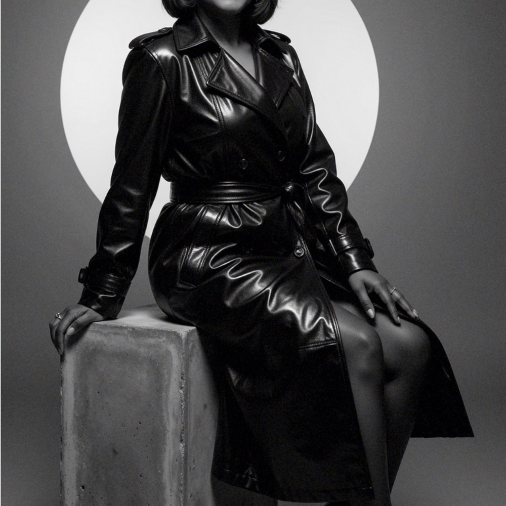 Black Leather Trench Coat